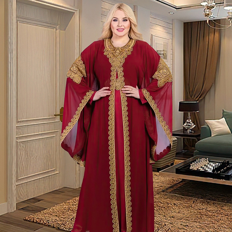 Ethnic Clothing Middle East Printed Robe African Women Traditional Muslim Burqa Chiffon Streetwear Dashiki Boubou Dress