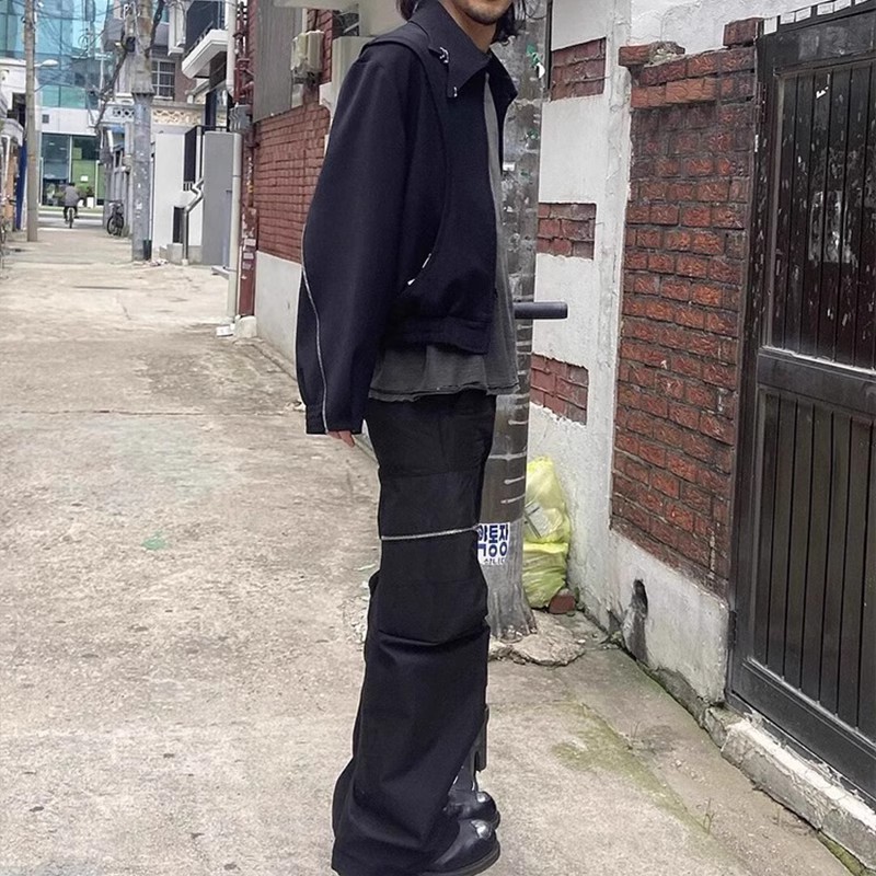 Bale Washed Oversized Straight Leg Pants Loose Men Oversized With Wide Leg Flared Pants Men Loose Causal Pants