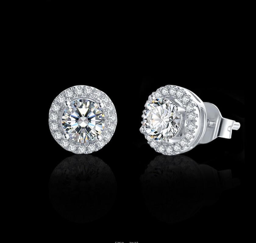 Choucong Brand Handmade Wedding Jewelry Sets Real 100% 925 Sterling Silver Round Cut White Moissanite Zircon CZ Diamond Stud Earring Necklace Ring For