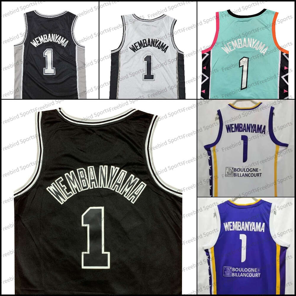 France 1 Victor Wembanyama Mens Basketball Jersey Wembanyama Kids Youth Nanterre Mets92 Team National White Purple Black Jerseys