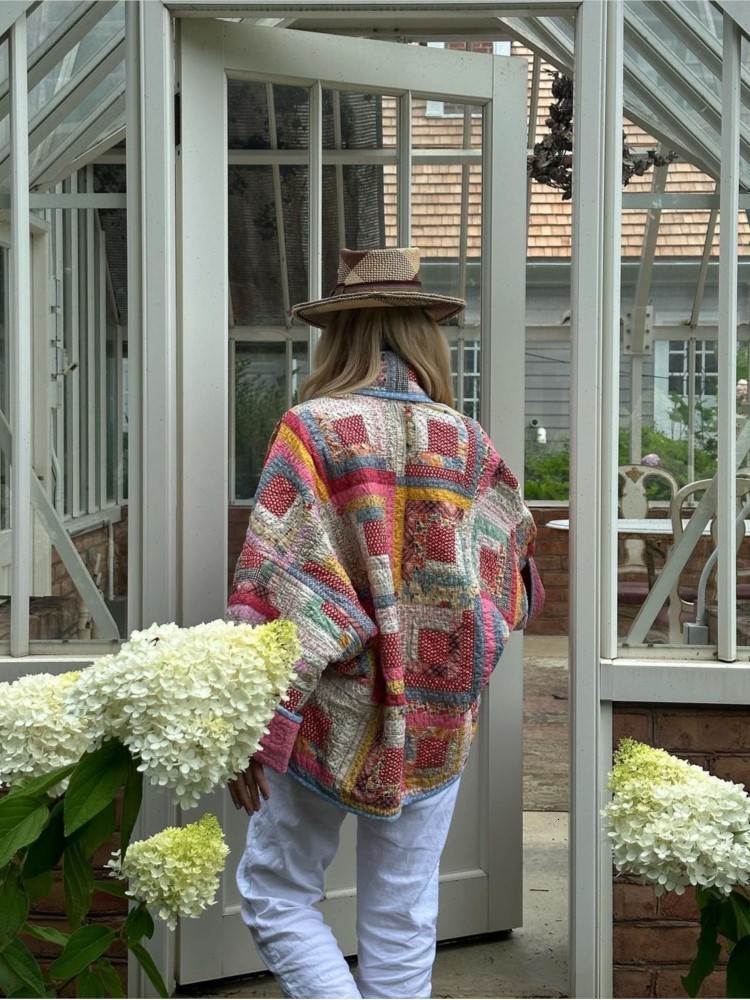 Women's Jackets Pink Vintage Print Patchwork Cotton Coats For Woman Casual Loose Long Sleeve Short Jackets Autumn Female High Street Outerwear 23