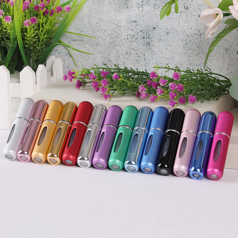 wholesale Portable Wholesale Refillable Perfume Atomizer Bottles 5Ml Mini Glass Aluminum Fragrance Fashion Lady Colorful Spray Scent Pump Case Atomise