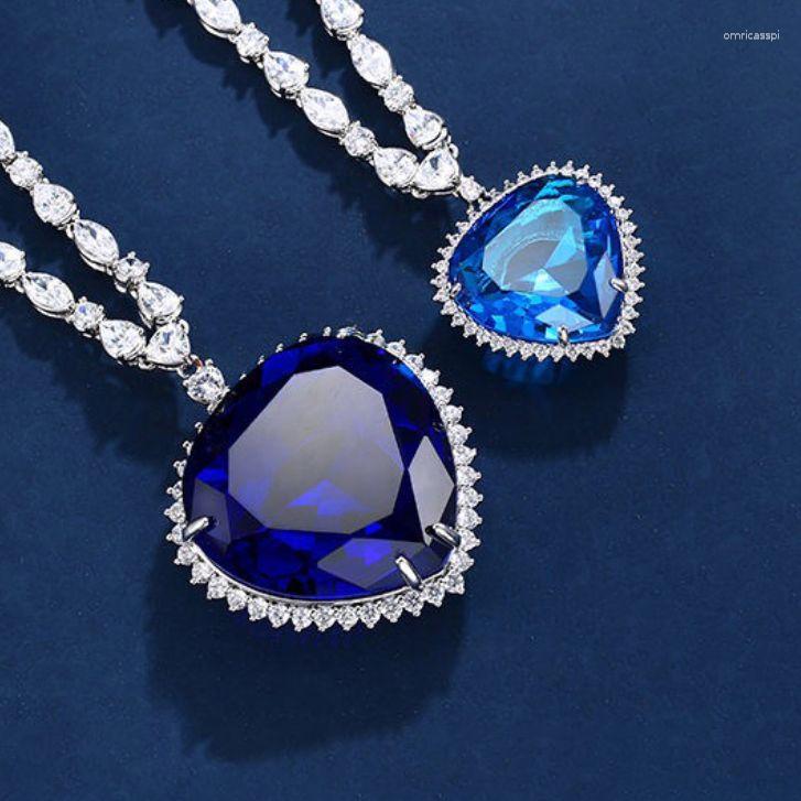 Pendant Necklaces Titanic Movie Heart Of The Ocean Necklace For Women Girls Wedding Party Jewelry Couple Gift Cosplay Props