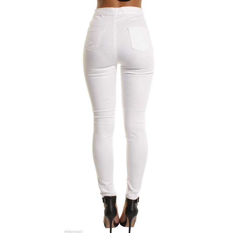 Women's Jeans NDUCJSI Jean Hole VintageHigh Waist Casual Skinny Slim Ripped Denim Pencil Pants High Elasticity Black Blue 230918
