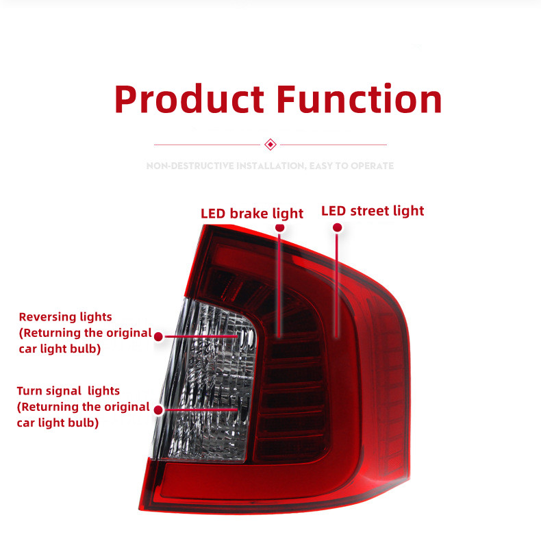 Car Light For Ford Imported EDGE 2009-2014 LED Taillight Assembly Light Guide Running Lights Rear Brake Lights