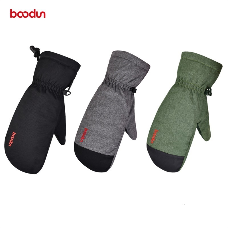 Ski Gloves Boodun Men Women Winter Windproof Waterproof Snow Snowboard Skiing Thermal Fleece Warm with PU Palm 230918