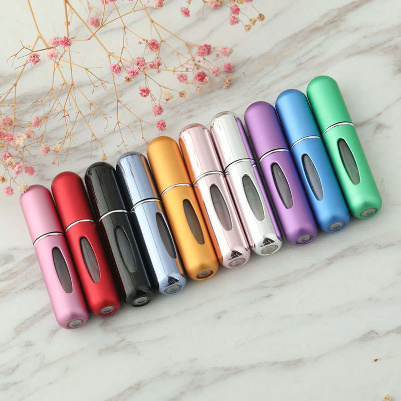 wholesale Portable Wholesale Refillable Perfume Atomizer Bottles 5Ml Mini Glass Aluminum Fragrance Fashion Lady Colorful Spray Scent Pump Case Atomise
