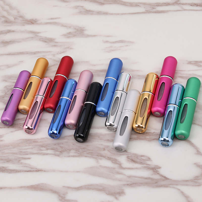 wholesale Portable Wholesale Refillable Perfume Atomizer Bottles 5Ml Mini Glass Aluminum Fragrance Fashion Lady Colorful Spray Scent Pump Case Atomise