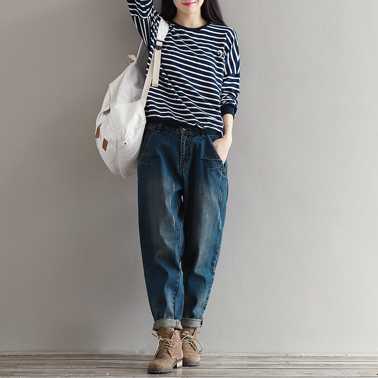Women's Jeans Johnature Casual Loose Women 2023 Autumn Zippers Button Fashion Cothes Korean Full Length Pants 230918