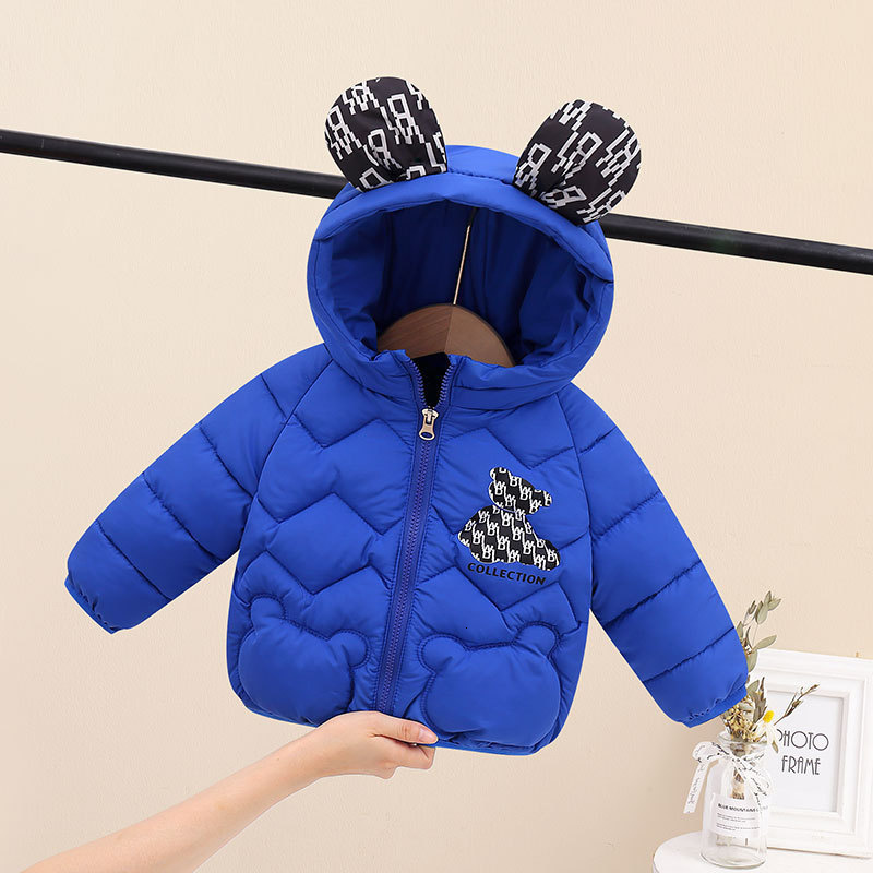 Down Coat Warm Thicken Down Jackets Children Cartoon Print Outerwear Girl Boy Autumn Cotton Clothing Baby Hooded Jackets Winter Coats 230919