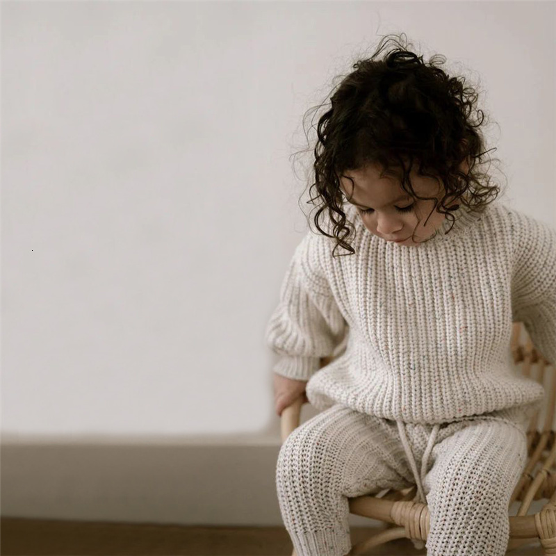 Cardigan Kids Sweaters Solid Chunky Knit Girls Sweater Brief Spring Autumn Winter Long Sleeve Boys Pullover Warm Knitwear Baby Clothes 230919