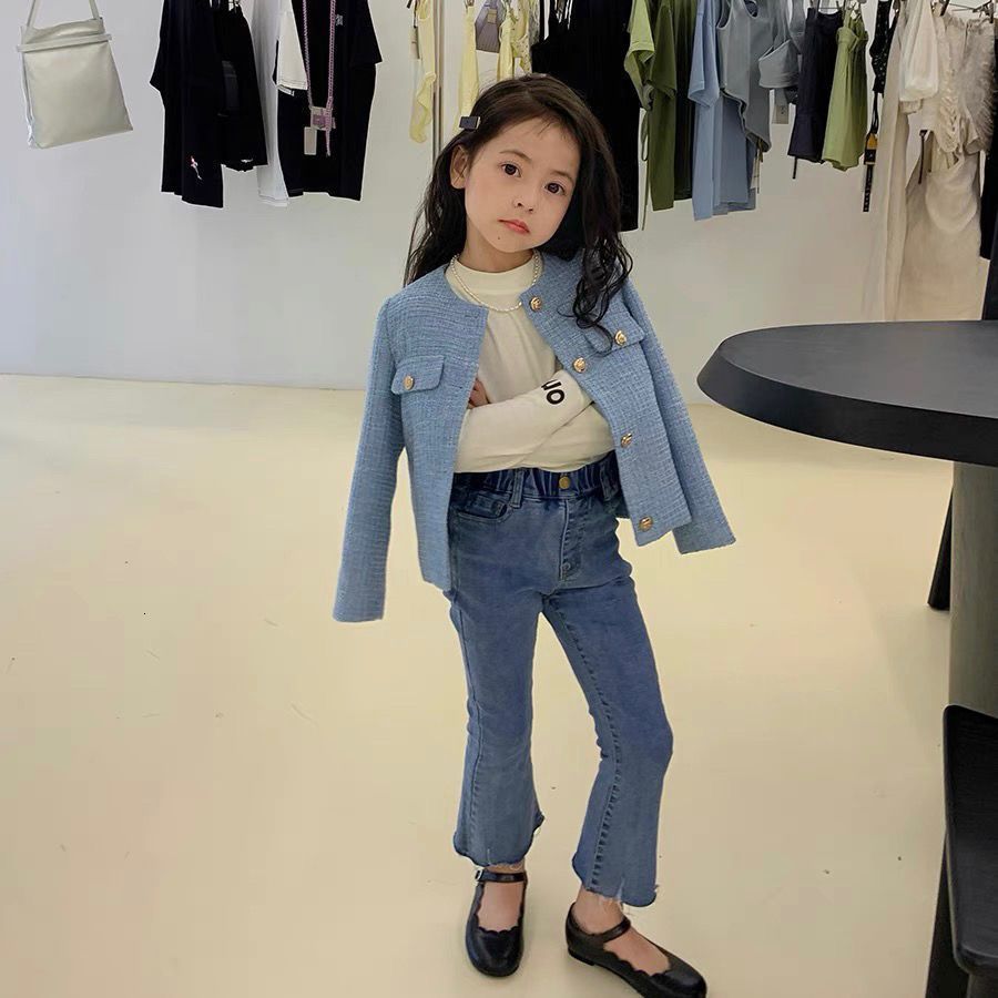Cardigan Black/Blue Fashion Girls Baby Cardigan Jackets Kids Children Elegant Birthday Jacket Trench Coats Clothes Overcoats 230919