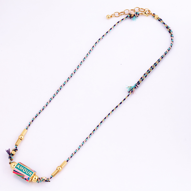 Charms Necklace Amour Turkish Blue Pink Long Knotting Beaded Boho Jewelry Women Sweater Amulet Party Summer Beach Gift For Her 230915