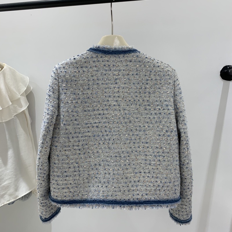 Women's Wool Blends Fragrant Tweed Jacket Women Autumn Winter Loose Fashionable Round Neck Coats 230918