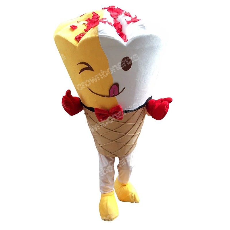 Performance Lovely Ice Cream Mascot Costumes Halloween Cartoon Character Outfit Suit Xmas Outdoor Party Outfit Men Women Promotional Advertising Cloth