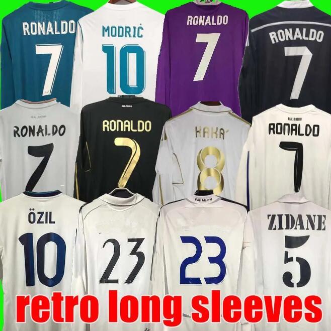 Real Retro Madrid Soccer Jersey long sleeve Football shirts GUTI Ramos SEEDORF CARLOS 10 11 12 13 14 15 16 17 RONALDO ZIDANE RAUL 00 01 02 03 04 05 06 07 finals KAKA