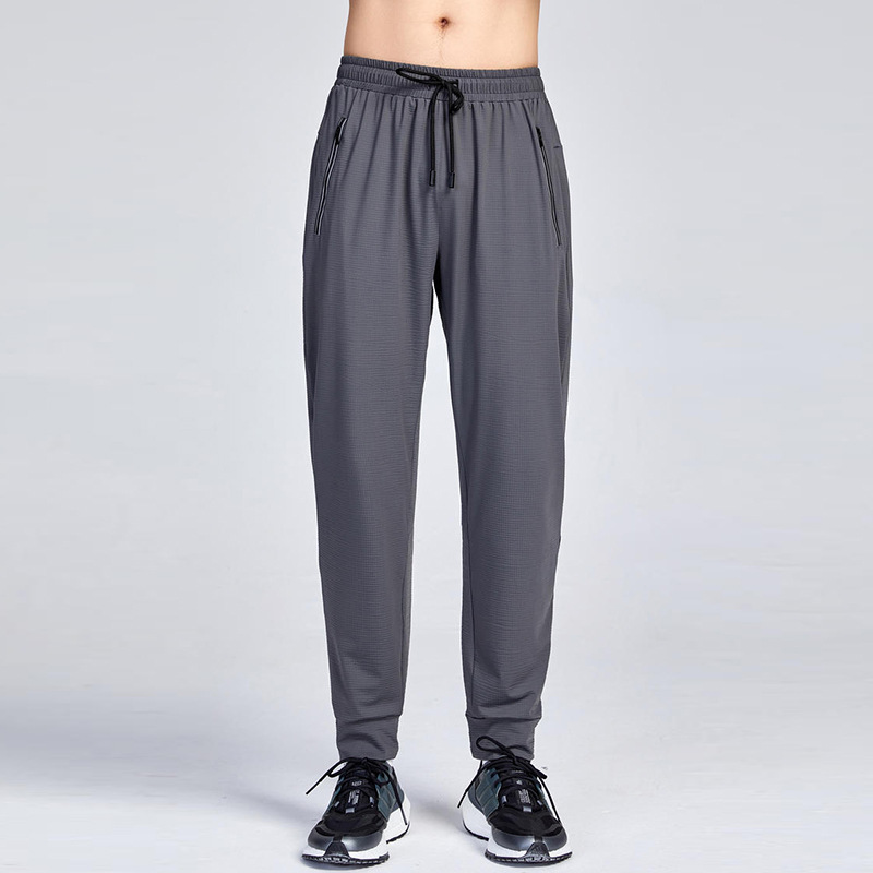 Mens Pants Yoga Outfit Men Running Sport Trousers Adult Sportswear Gym Exercise Fitness Wear Elastic Drawstring Breathable Trainer Clothes