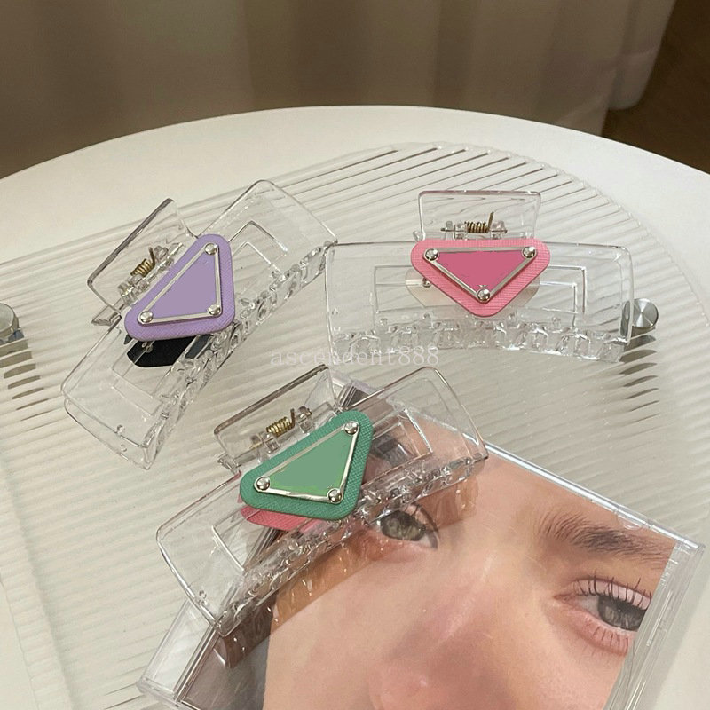 Barrettes Transparent Claw Shark Hairpin Triangle Letter P Clip Designer Jewelry Hair Accessories Free shipping