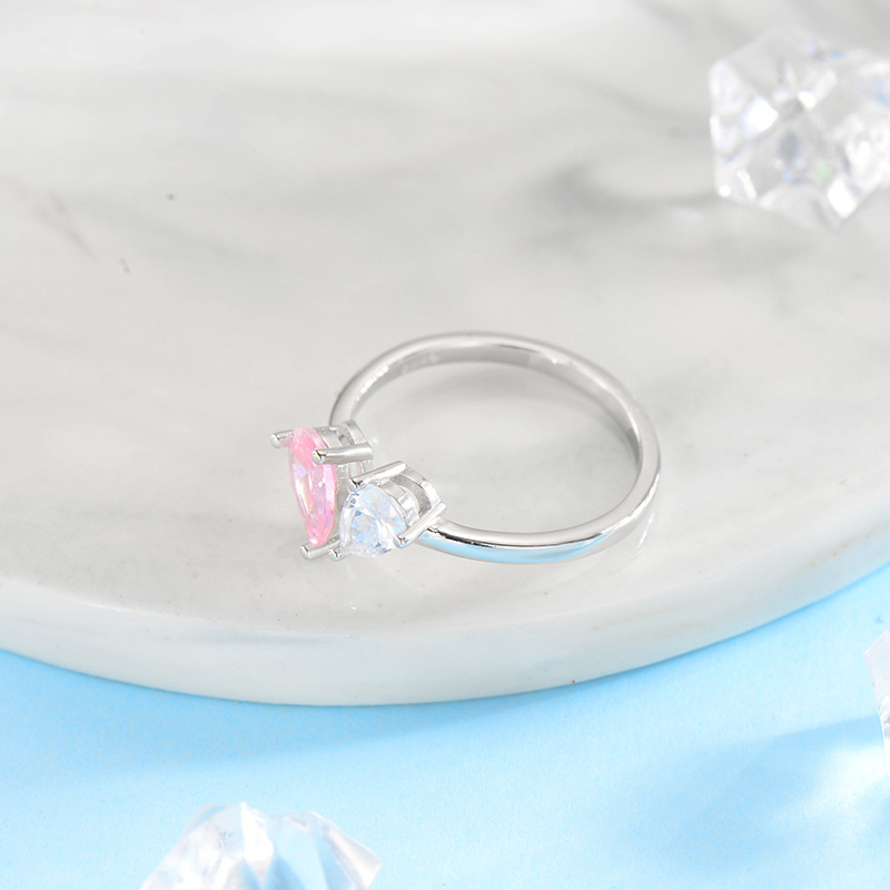 S925 Silver Companion Ring Women simple love opening adjustment fashion high-grade ring