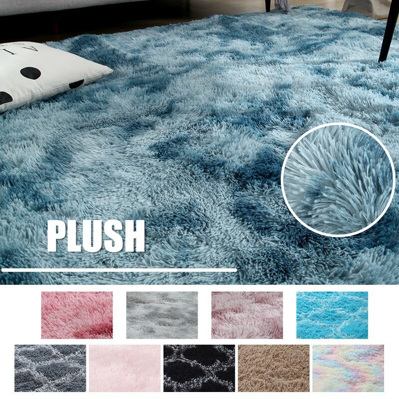 Carpets Plush Pink Carpet Living Room Decoration Fluffy Rug Thick Bedroom Anti Slip Floor Soft Solid Large 0919 H260226