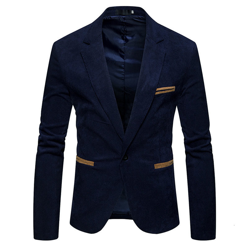 Men's Suits Blazers Fashion Men's Corduroy Leisure Slim Suit Jacket High Quality Casual Man Blazers Jacket Coat Men Single Button X02 230919