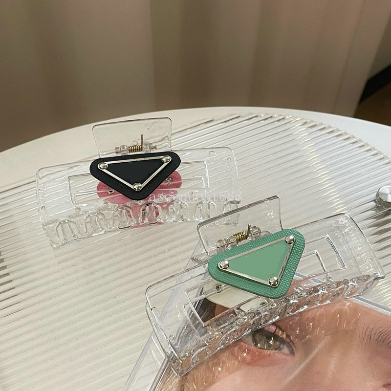 Barrettes Transparent Claw Shark Hairpin Triangle Letter P Clip Designer Jewelry Hair Accessories Free shipping