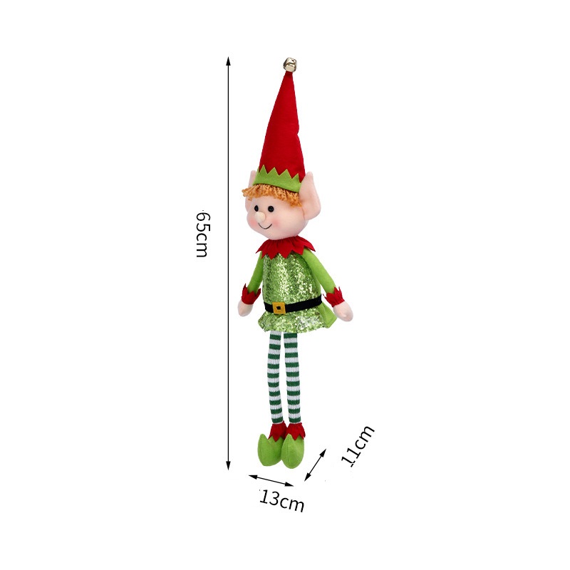 Christmas Elf Doll 65cm Leg Xmas Tree Window Office Home Decoration Baby Boys Girls Toys