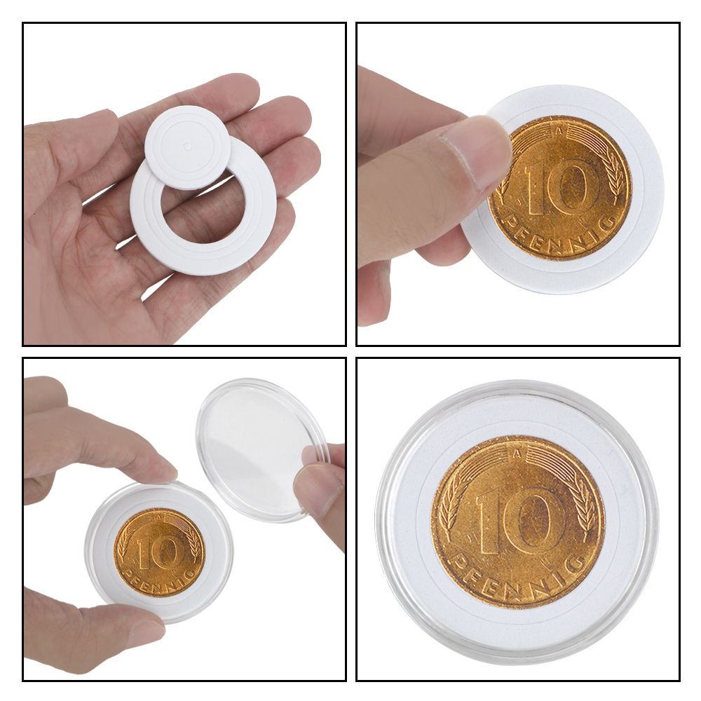 Other Home Garden 20 30 50 100PCS Coins Storage Box With Adjustment Pad Adjustable Antioxidative Wooden Commemorative Coin Collection Case 230919