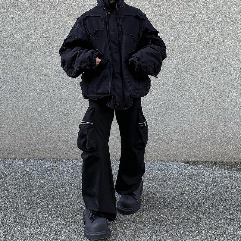 Bale Washed Oversized Straight Leg Pants Loose Men Oversized With Wide Leg Flared Pants Men Loose Causal Pants