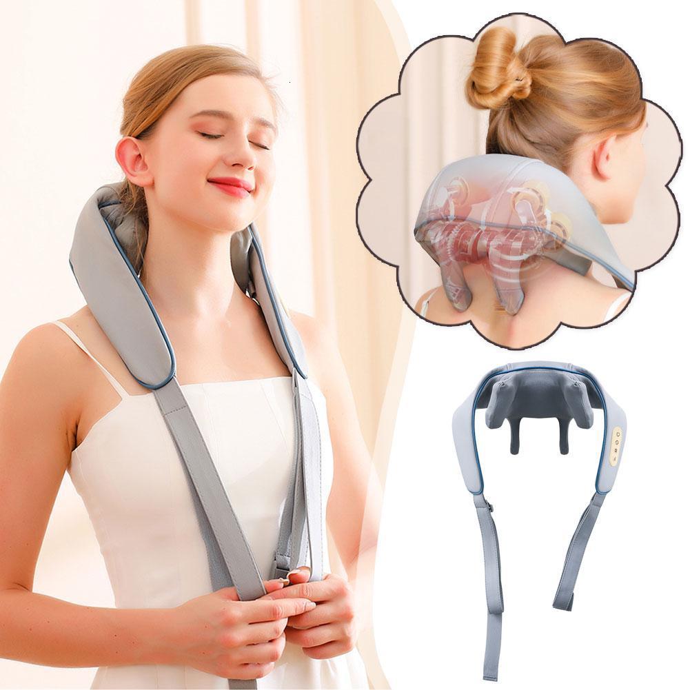 Massaging Neck Pillowws 25W Back Neck Shoulder Massager Rechargeable Infrared Heated Vibrate Kneading Home Massage Shawl Health Care 230918