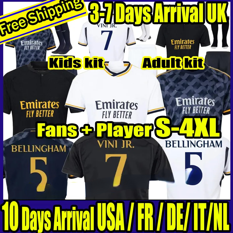 VINI JR BELLINGHAM soccer jerseys 23 24 football shirt RODRYGO CAMAVINGA Real Madrids 2023 2024 Arda GuLer away fans player version camiseta men kids women kit