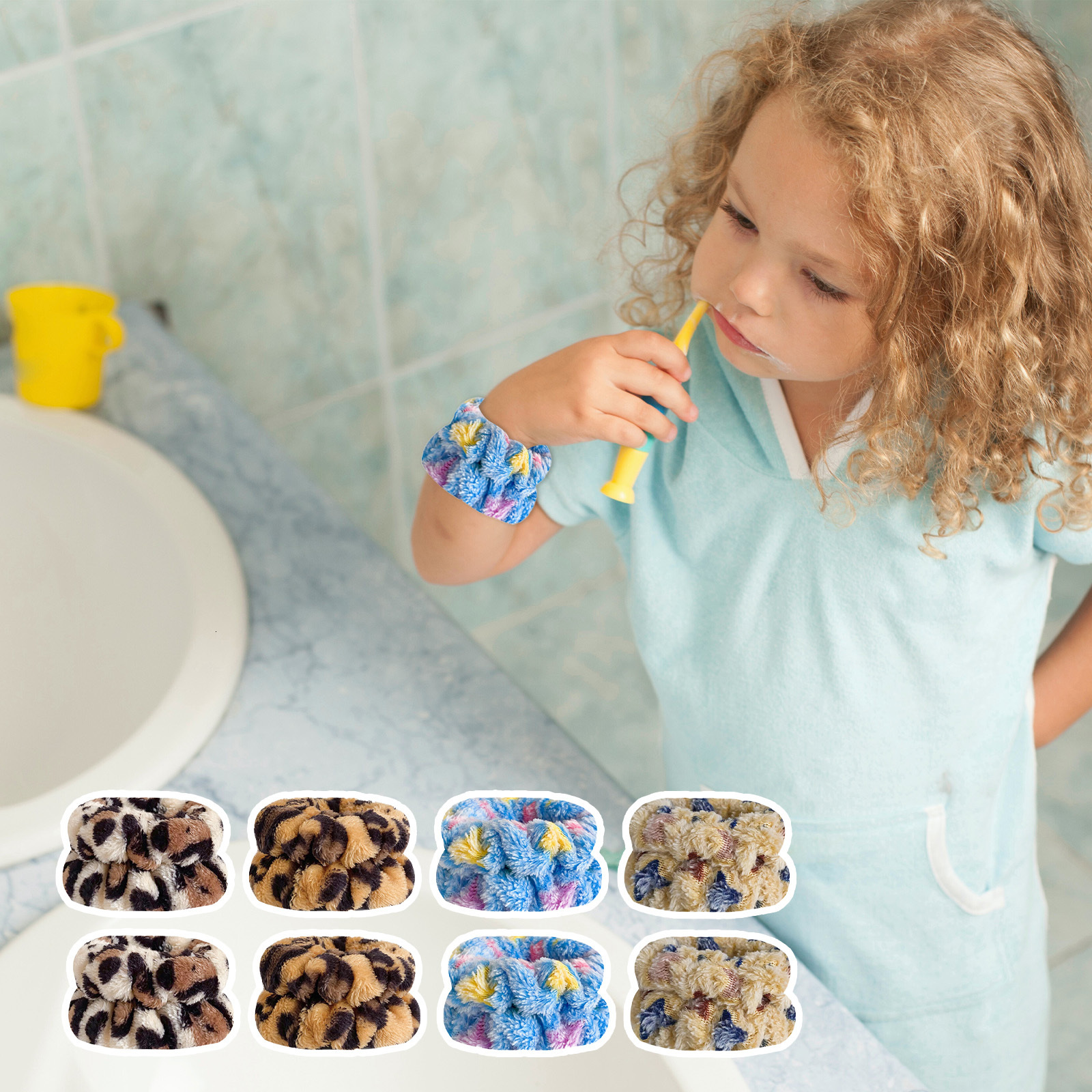 Other 3pcs Set Wristband Yoga Washing Face Soft Wrist Strap Reusable Makeup Towel Velvet Girls Elastic Wash Belt 230919