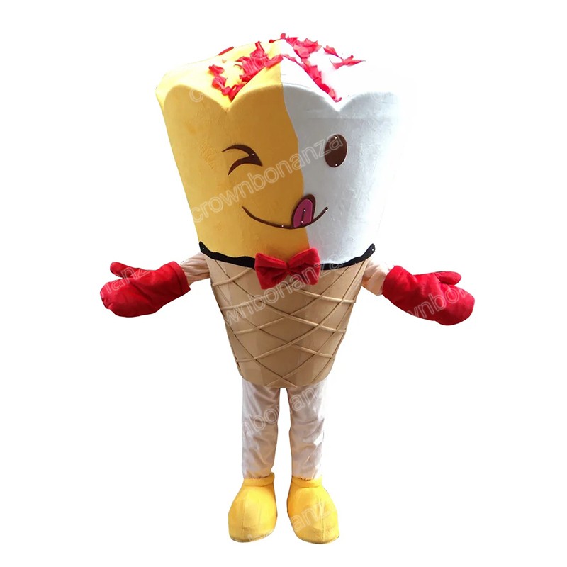 Performance Lovely Ice Cream Mascot Costumes Halloween Cartoon Character Outfit Suit Xmas Outdoor Party Outfit Men Women Promotional Advertising Cloth