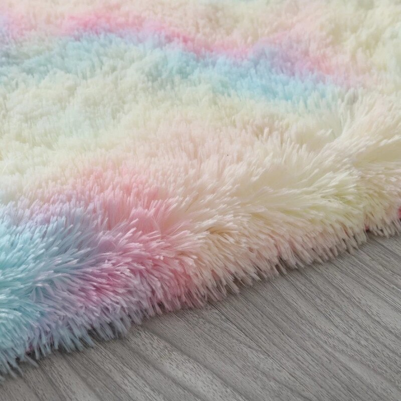 Carpets Plush Pink Carpet Living Room Decoration Fluffy Rug Thick Bedroom Anti Slip Floor Soft Solid Large 0919 H260226