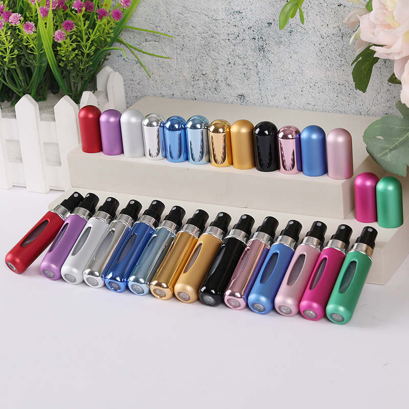 wholesale Portable Wholesale Refillable Perfume Atomizer Bottles 5Ml Mini Glass Aluminum Fragrance Fashion Lady Colorful Spray Scent Pump Case Atomise