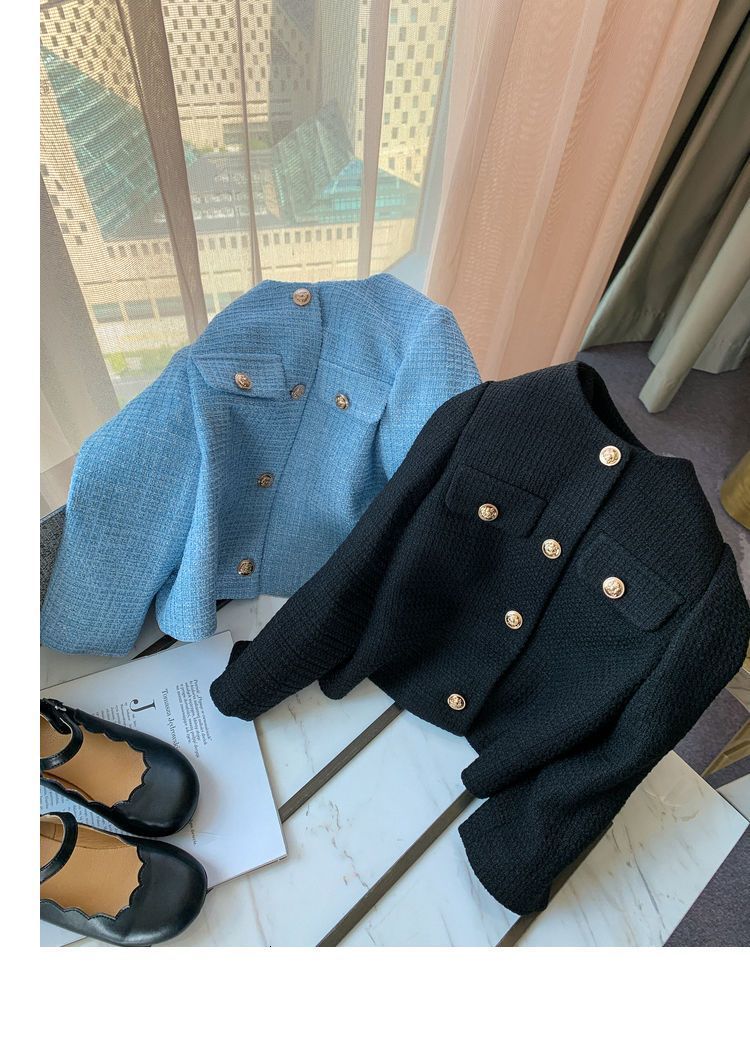 Cardigan Black/Blue Fashion Girls Baby Cardigan Jackets Kids Children Elegant Birthday Jacket Trench Coats Clothes Overcoats 230919