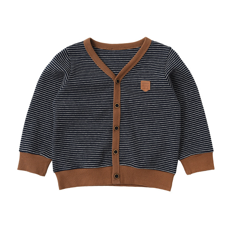 Cardigan Children Knit Cardigan Spring Autumn Boys Sweaters V-neck Striped Kids Knitting Sweater Jacket BB180 230919