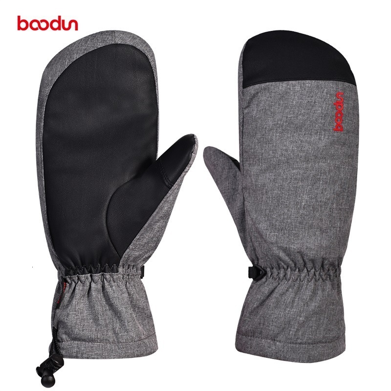 Ski Gloves Boodun Men Women Winter Windproof Waterproof Snow Snowboard Skiing Thermal Fleece Warm with PU Palm 230918