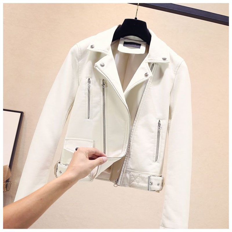 Jackets Leather Jacket Slim Versatile Zipper Short Washable Spring And Autumn Women's Clothing 230919