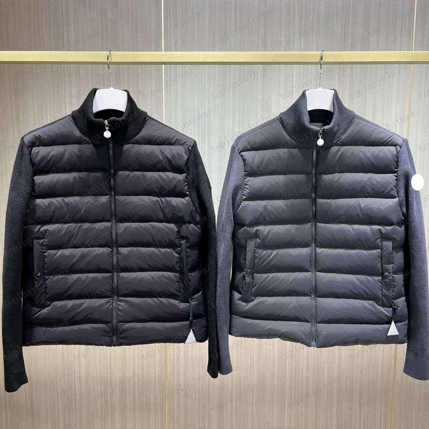 Men's & Women's Luxury Designer Down Jacket with Stand-Up Collar - Sizes: S/M/L/XL