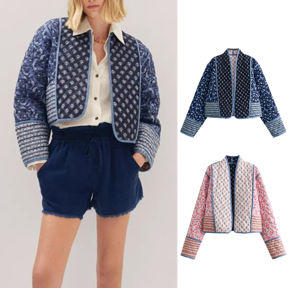 Womens Jackets UNIZERA Summer Wear European and American Style Stand Neck Loose Two Sided Quilted Cotton Jacket Coat 230915