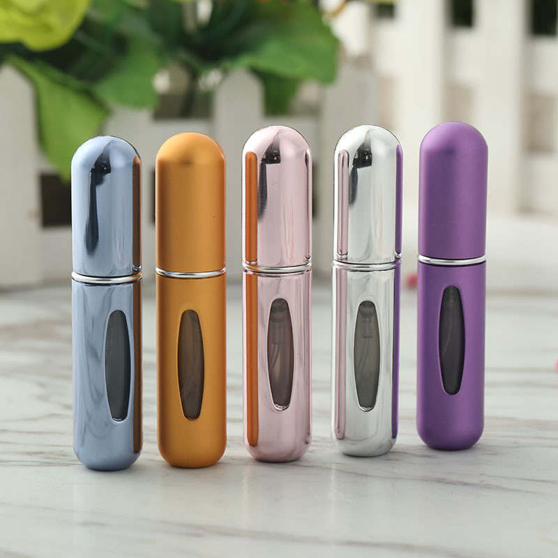 wholesale Portable Wholesale Refillable Perfume Atomizer Bottles 5Ml Mini Glass Aluminum Fragrance Fashion Lady Colorful Spray Scent Pump Case Atomise