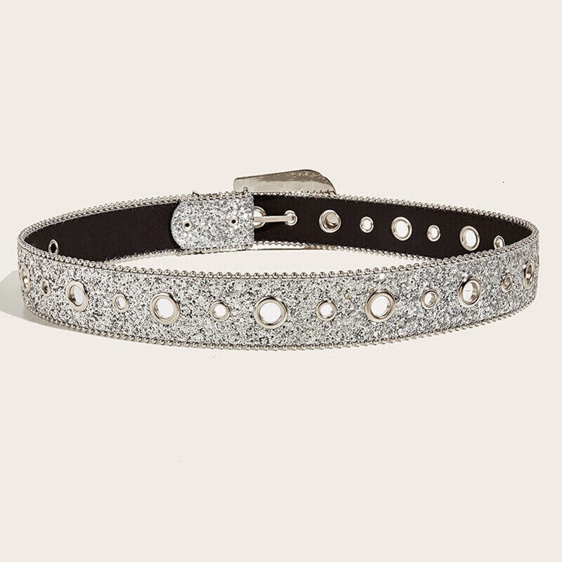 Belts Gothic Black Silver Metal Buckle Belt Body Four Seasons Y2K Style Womens Jeans 230919