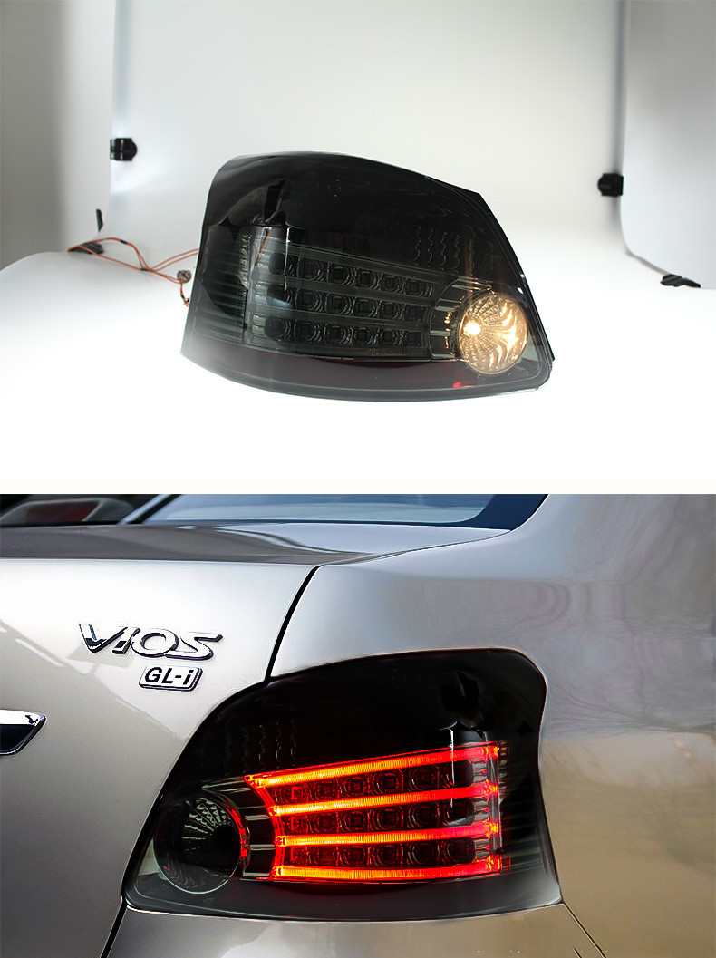 Auto LED Taillight for Toyota VIOS 2008-2014 Rear Tail Lights LED Street Lights Brake Reversing Highlight Signal
