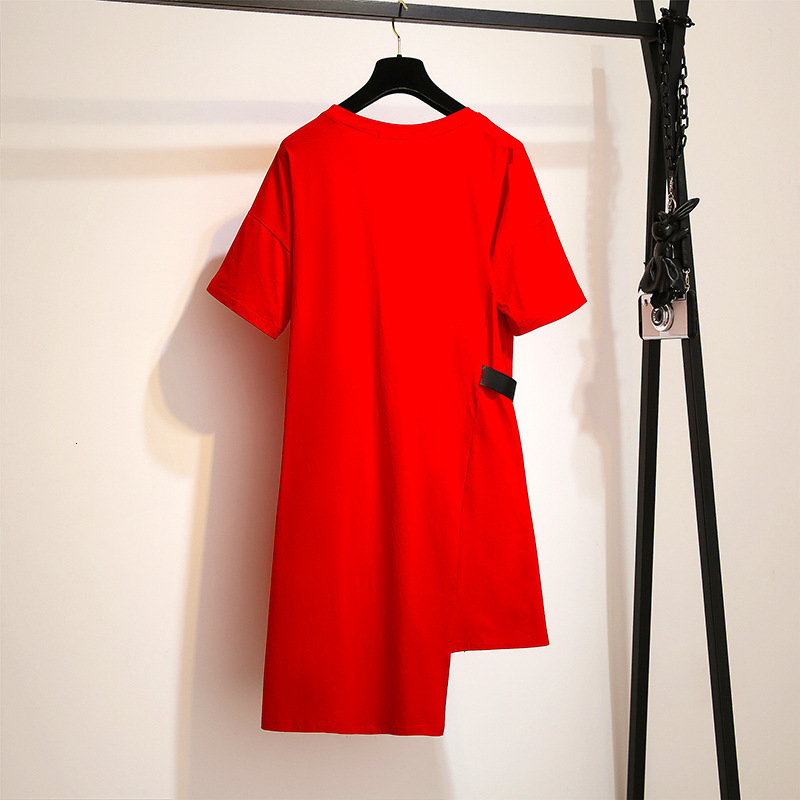 Women's Plus Size TShirt Summer Tops For Women Large Short Sleeve Loose Casual Cotton Scollop Oneck Red Long Tshirt 3XL 4XL 5XL 6XL 7XL 230919