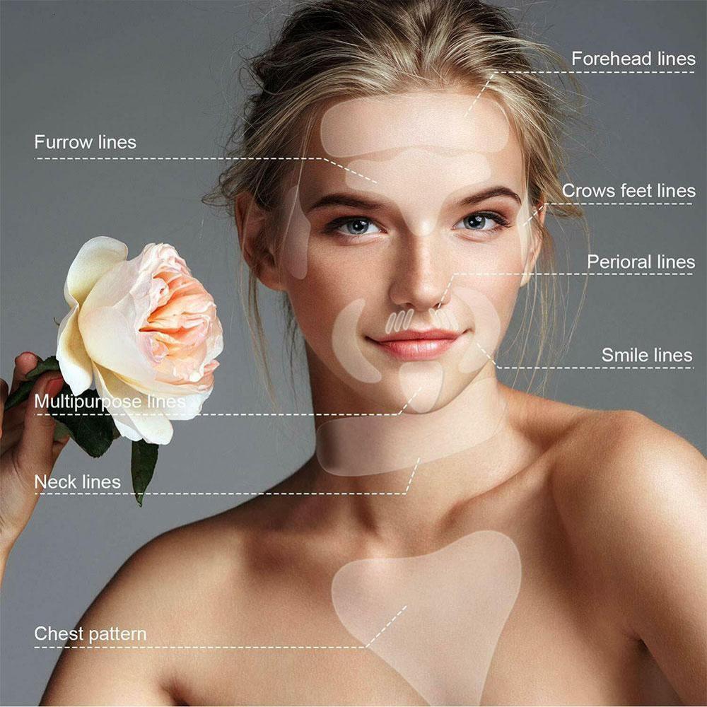 Face Massager 18 Skin Lifting Patches Reusable Silicone Anti-wrinkle Face Forehead Cheek Chin Sticker Anti Aging Wrinkle Remover Strips 230919