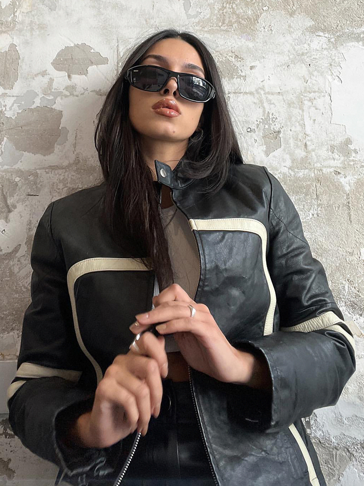 Women's Jackets Rockmore 2023 Leather Autumn Fashion Moto Biker PU Coats for Women Vintage y2k Streetwear Casual Zipper Outerwear 230919