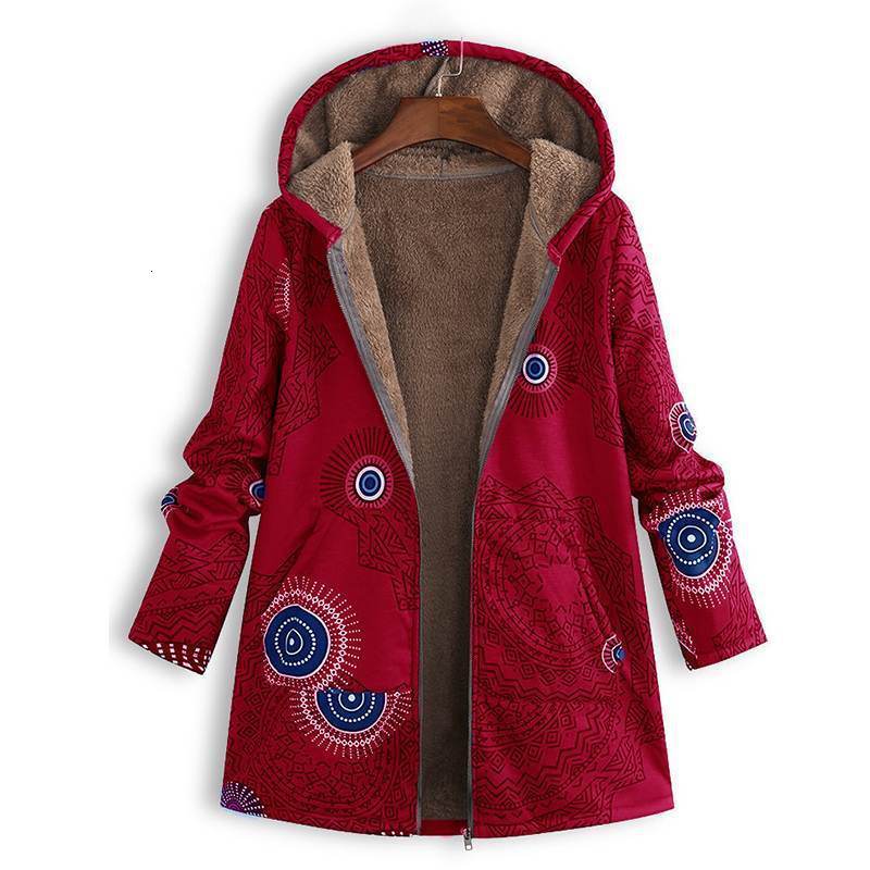 Women's Down Parkas Women Winter Warm Floral Hooded Jacket Flower Print Hoody Vintage Oversized Coats Winter Padded Jacket Women Parkas 230919