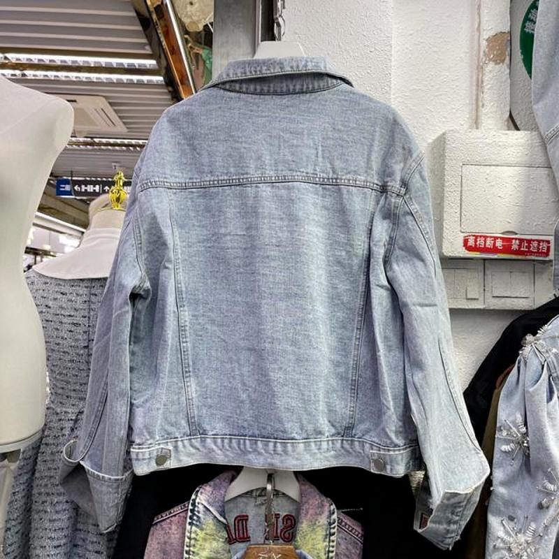 Women s Jackets Men s Cartoon Anime Embroidery Patches Denim Jacket Women Streetwear Fashion Trend Loose Jean Coat Outerwear 230920
