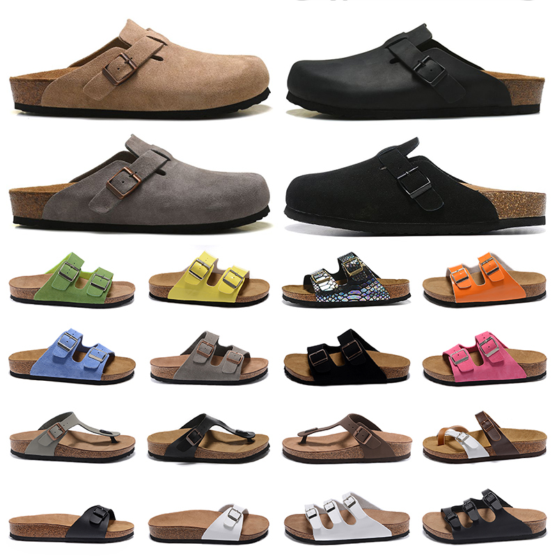 Birkenstock Boston Sabots Allemagne Pantoufles Hommes Femmes Designer Diapositives Sandales Femmes Plage Sandale Clog Tongs Daim Cuir Semelle Sou